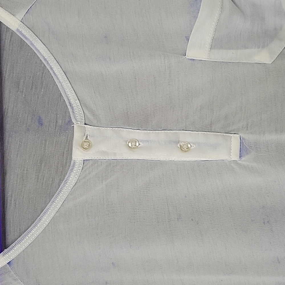 Exist Sheer White and Blue jersey style tee shirt size small 🛍 - Picture 4 of 11